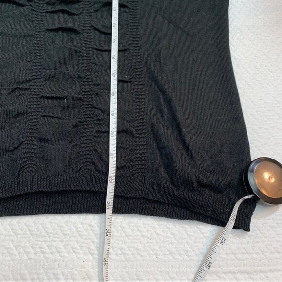 FIELDS🖤BLACK Crew Neck Black Lightweight Sweater Ruching Detail on Fron… - Picture 7 of 10